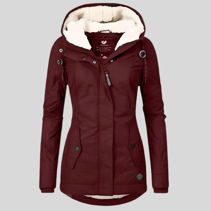 Tamsin | Womens Zip Up Hooded Faux Fur Parka Coat
