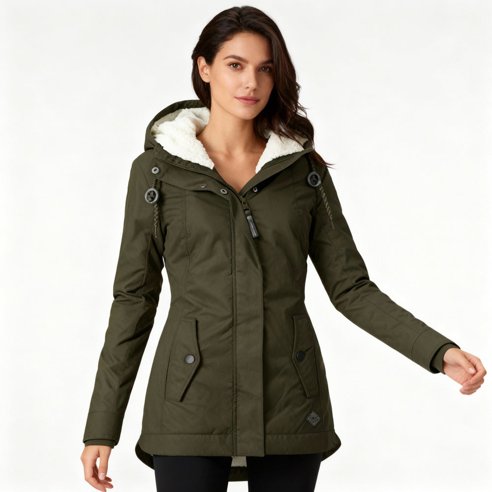 Tamsin | Womens Zip Up Hooded Faux Fur Parka Coat