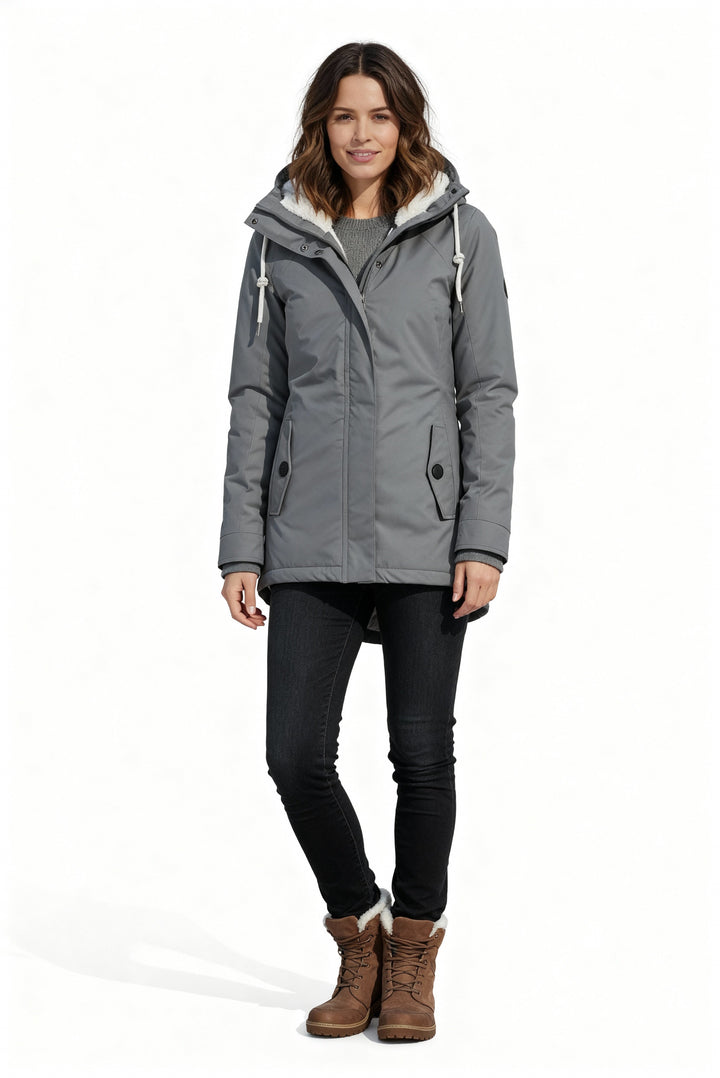 Tamsin | Womens Zip Up Hooded Faux Fur Parka Coat