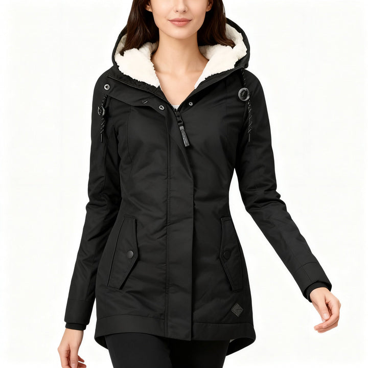 Tamsin | Womens Zip Up Hooded Faux Fur Parka Coat