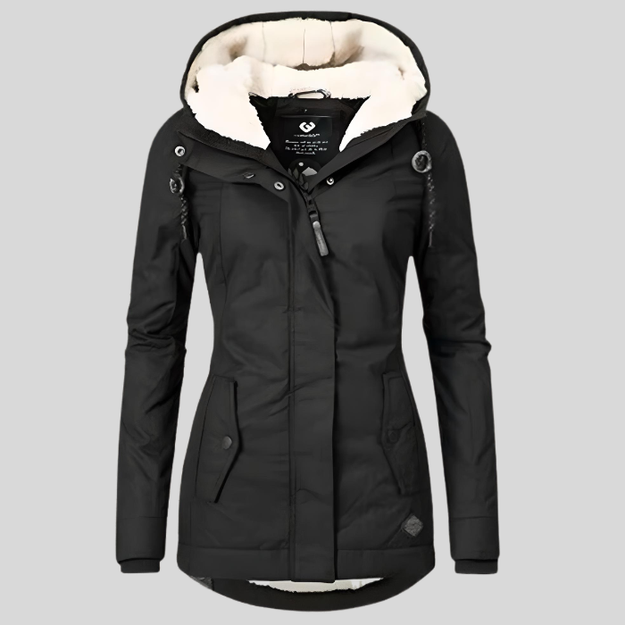 Tamsin | Womens Zip Up Hooded Faux Fur Parka Coat