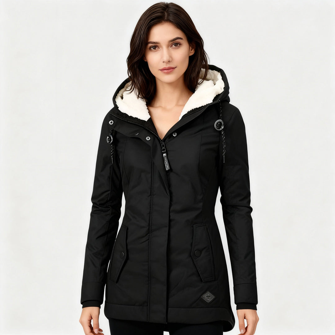 Tamsin | Womens Zip Up Hooded Faux Fur Parka Coat