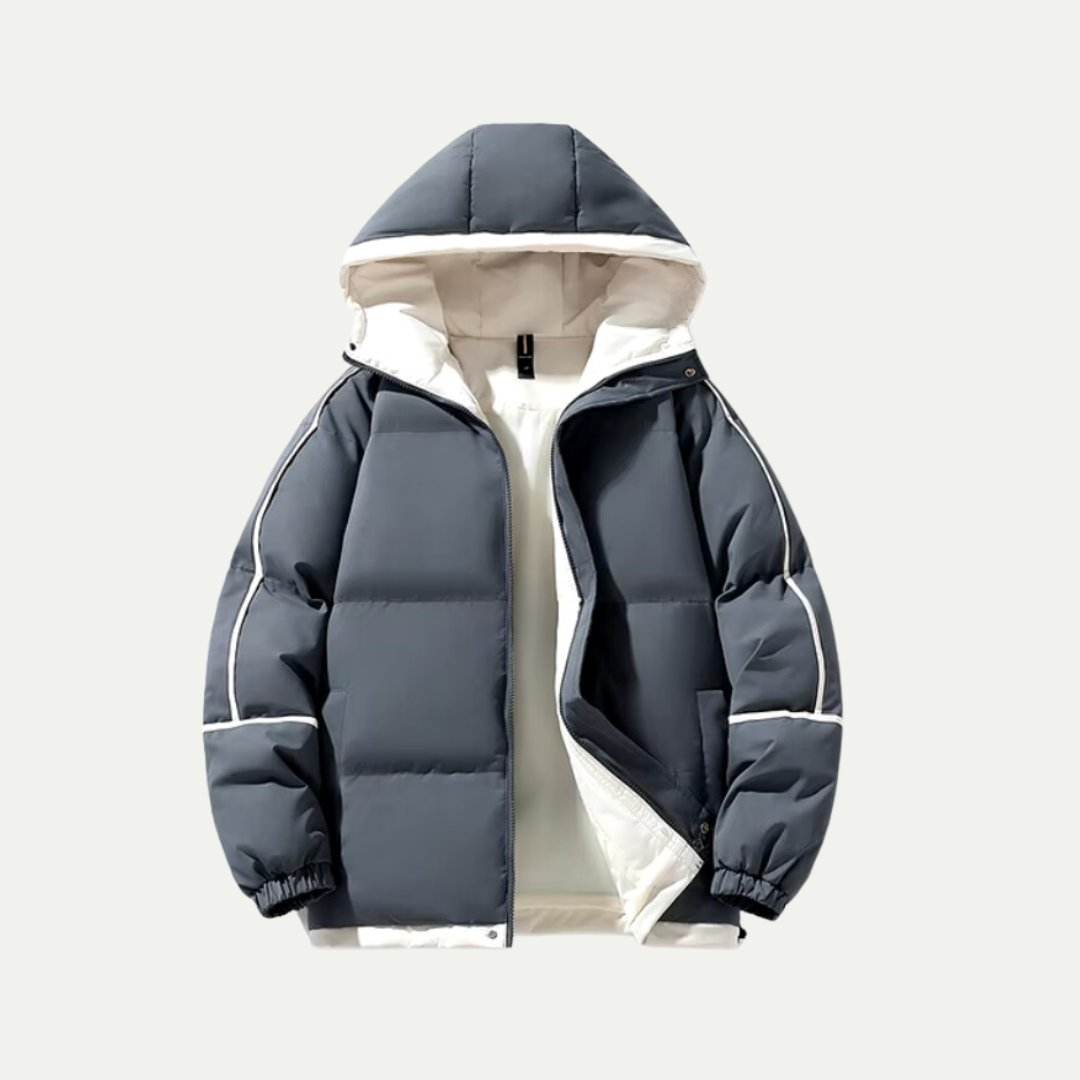 Darcy | Relaxed Fit Hooded Zip Long Sleeve Puffer Jacket