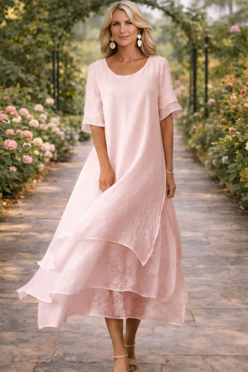 Verity | Wedding Guest Tiered Short Sleeve Maxi Dress