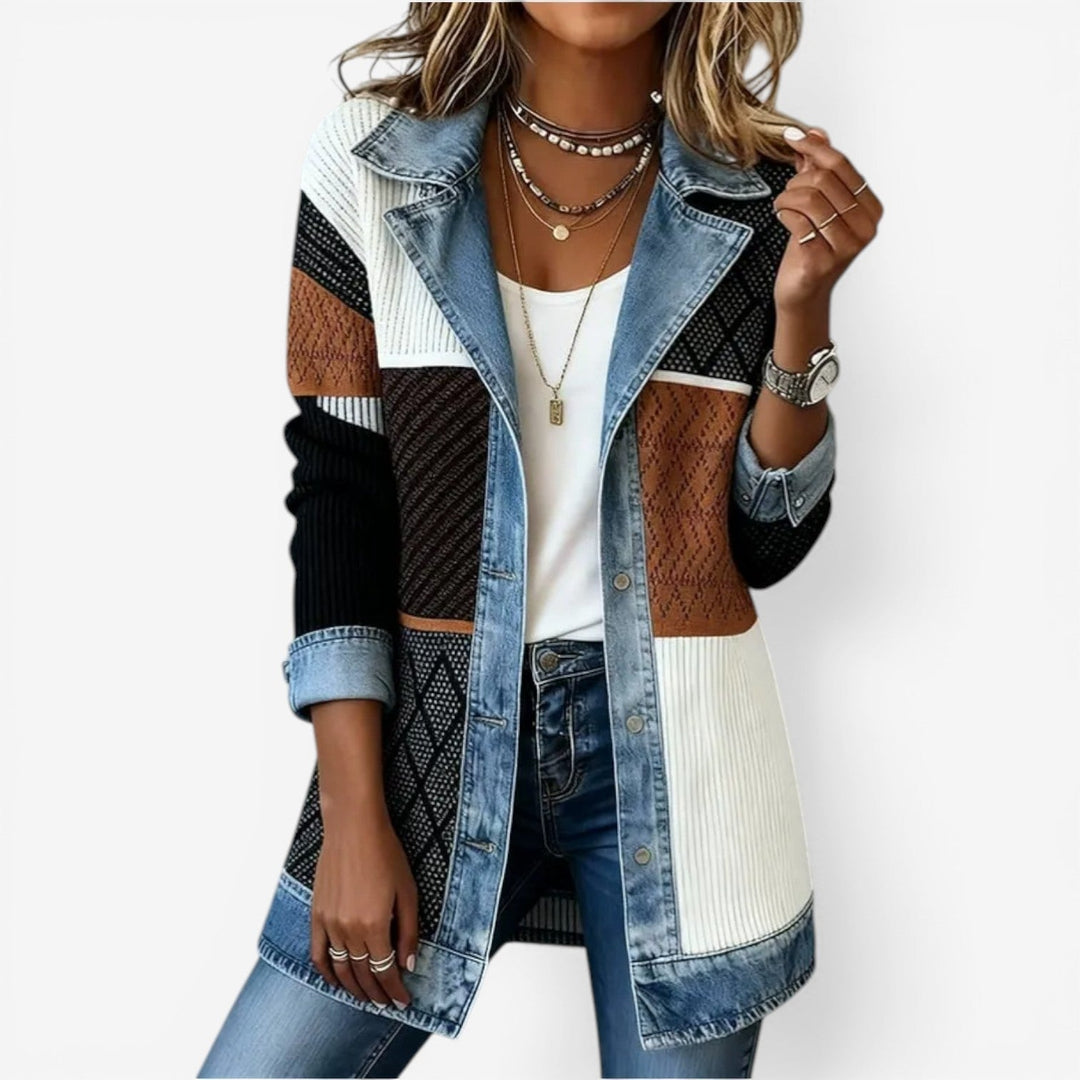 Verity | Womens Relaxed Denim Collared Button Cardigan