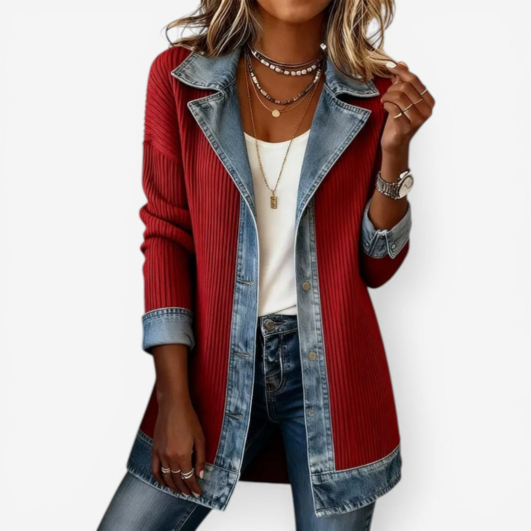 Verity | Womens Relaxed Denim Collared Button Cardigan