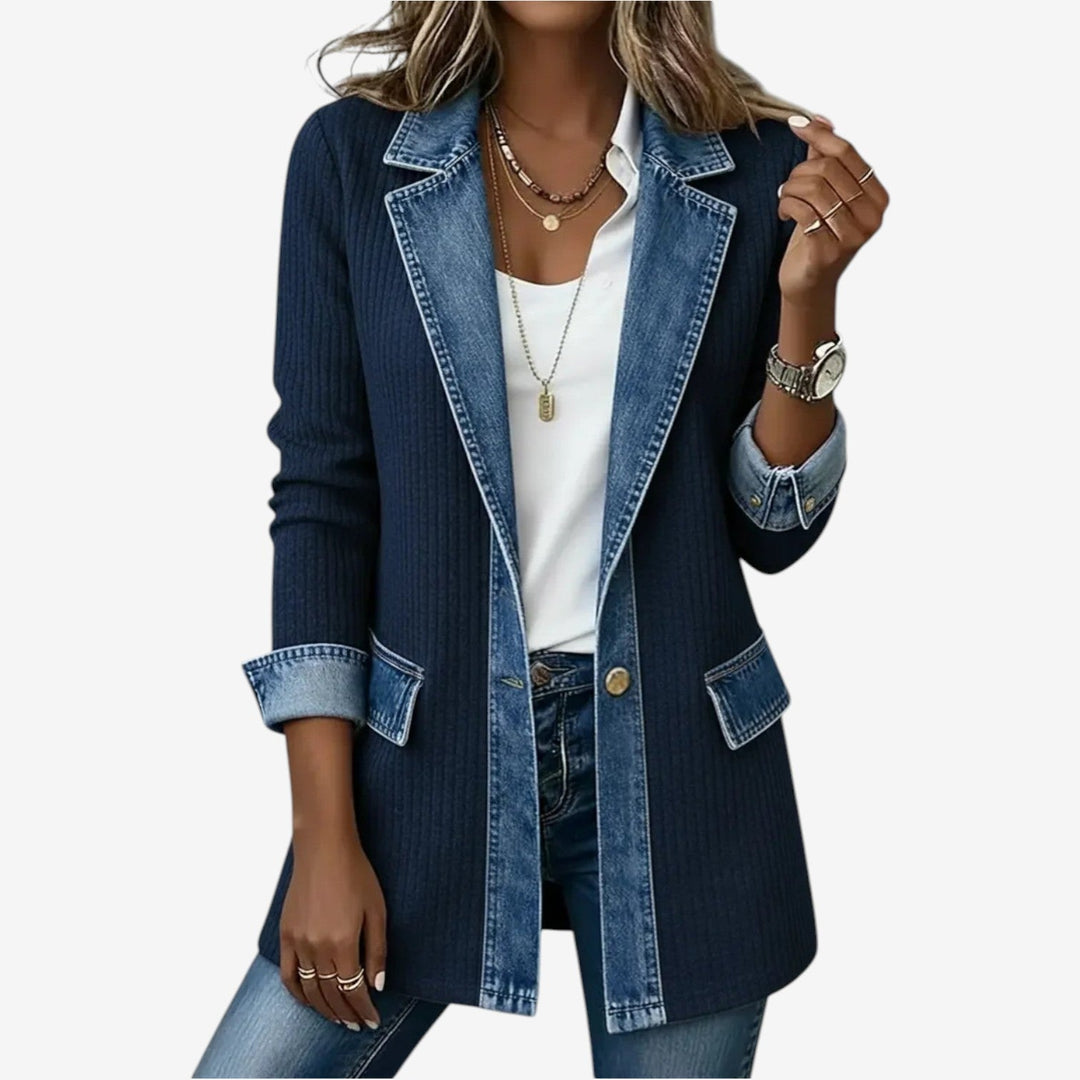 Verity | Womens Relaxed Denim Collared Button Cardigan