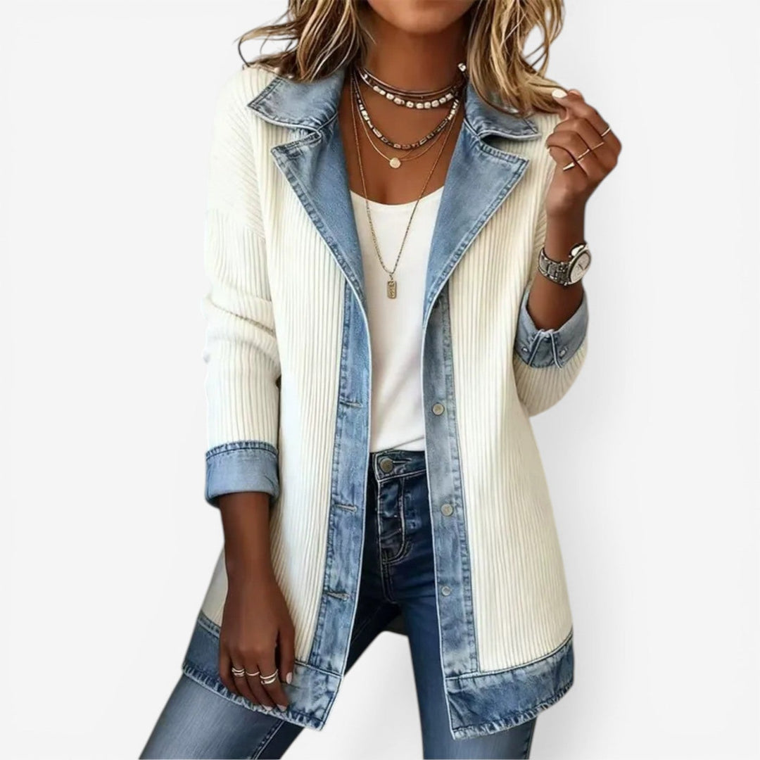 Verity | Womens Relaxed Denim Collared Button Cardigan