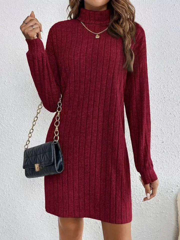 Juno | Ribbed Turtleneck Jumper Dress