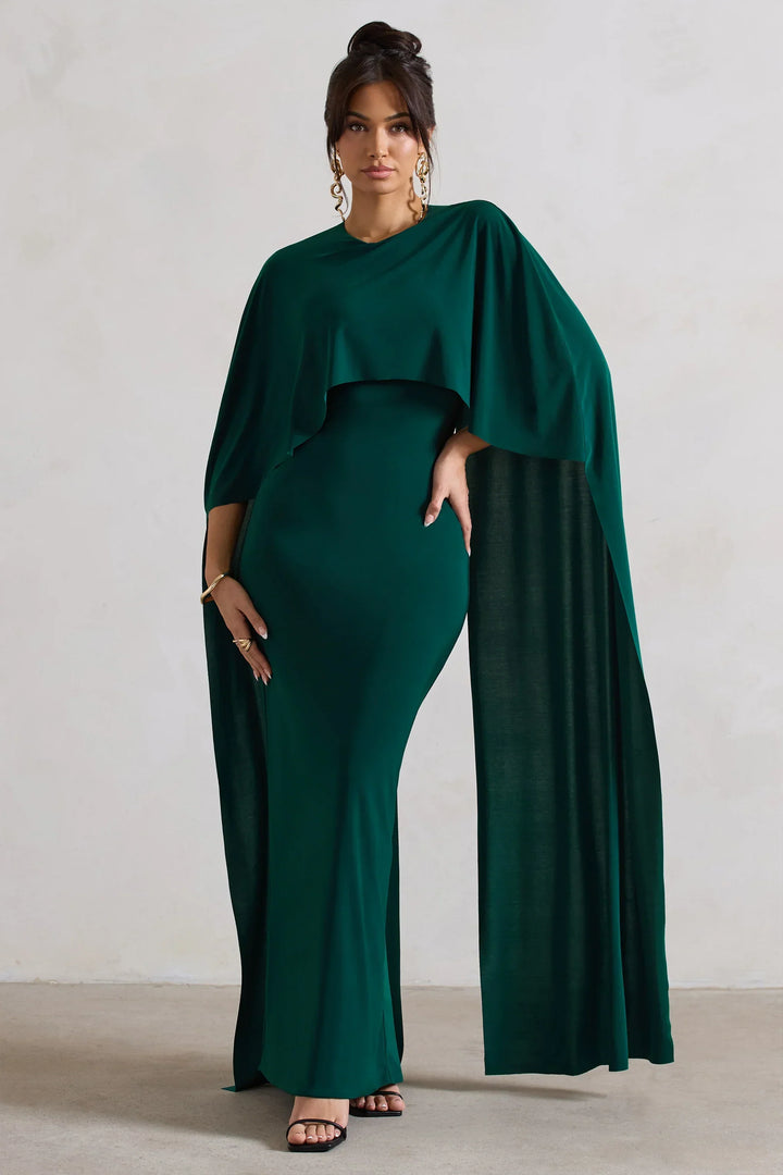 Thea | Bardot Cape Sleeve Maxi Dress