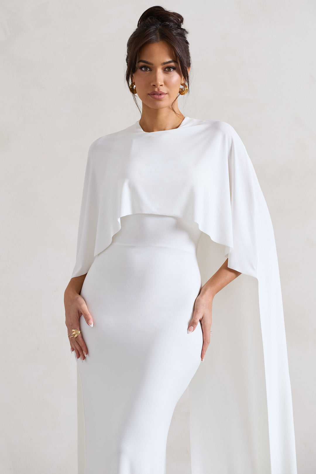 Thea | Bardot Cape Sleeve Maxi Dress