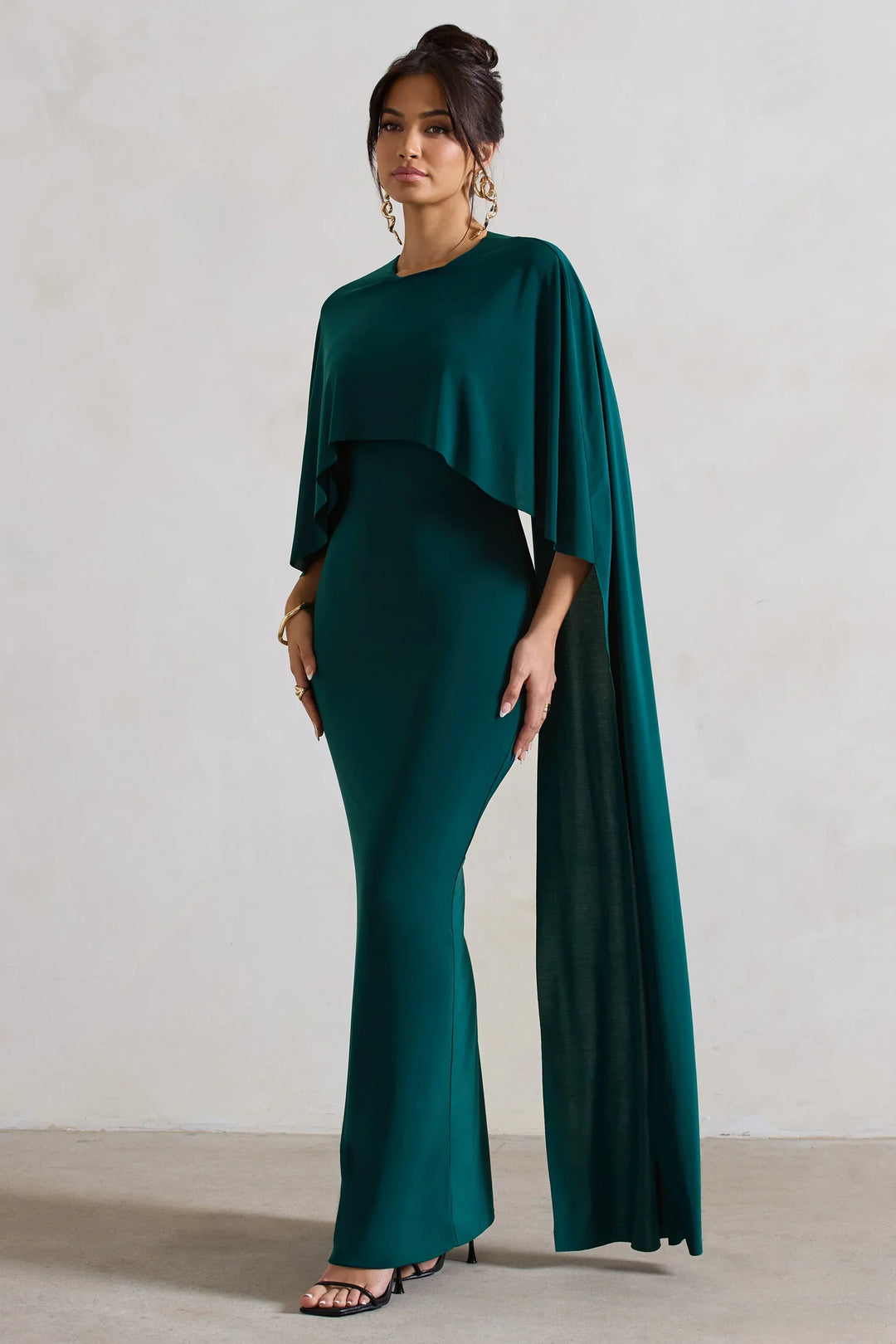 Thea | Bardot Cape Sleeve Maxi Dress