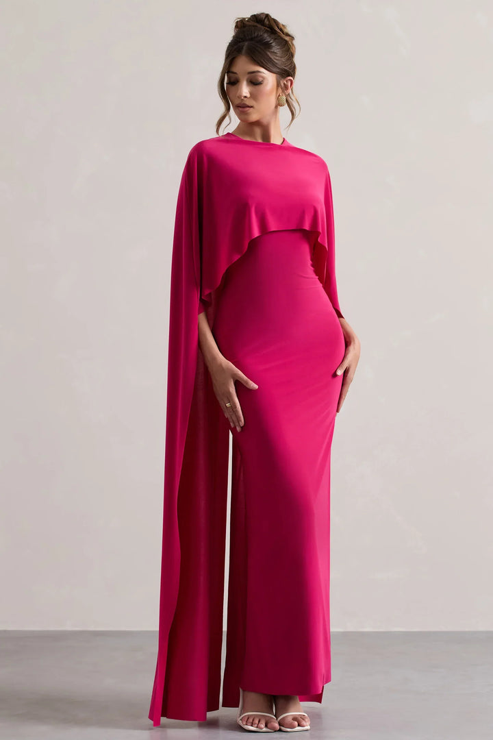 Thea | Bardot Cape Sleeve Maxi Dress
