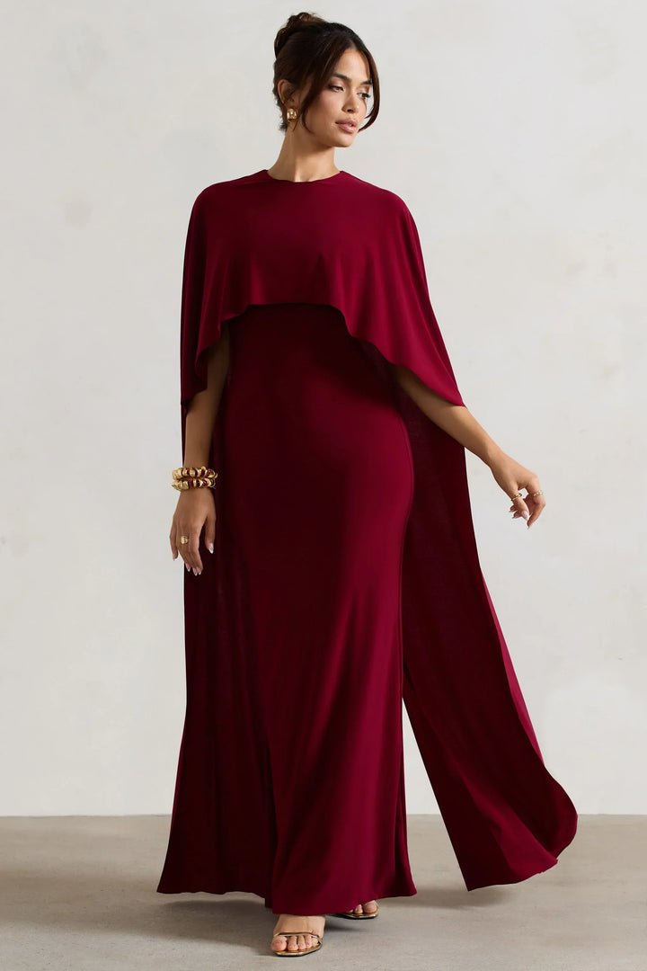 Thea | Bardot Cape Sleeve Maxi Dress