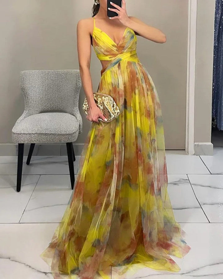Willow | Wedding Guest Floral Chiffon Maxi Dress