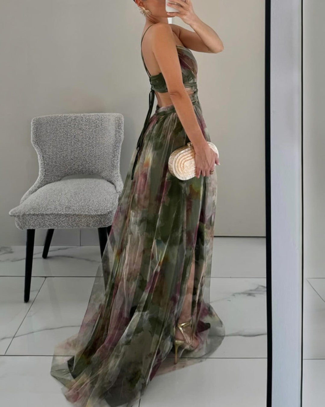 Willow | Wedding Guest Floral Chiffon Maxi Dress