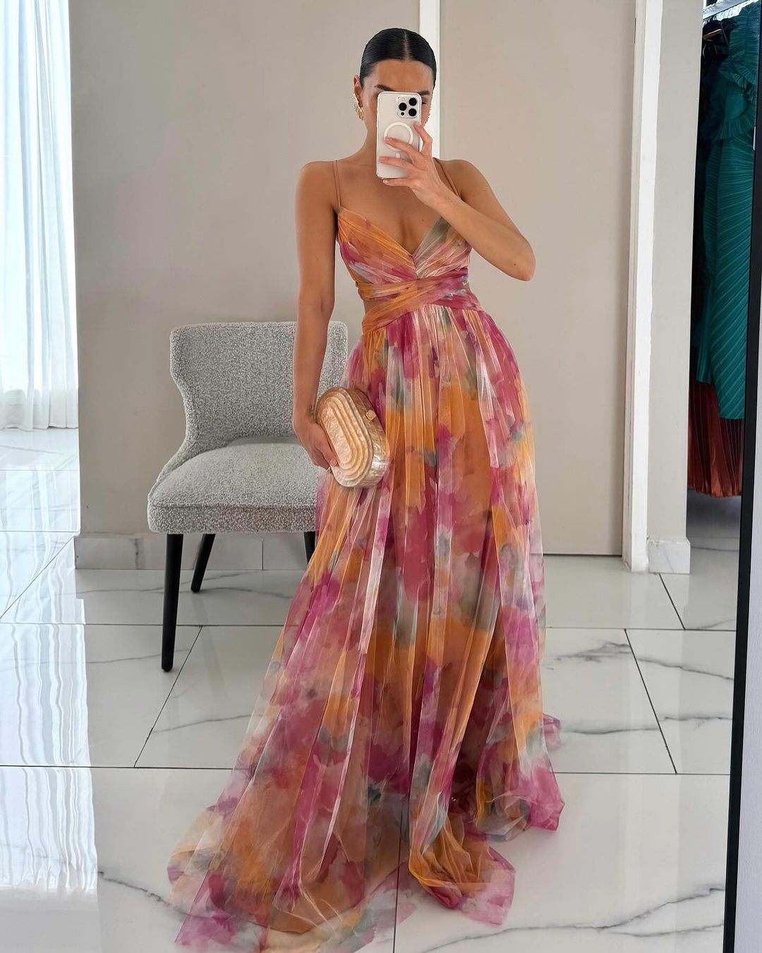 Willow | Wedding Guest Floral Chiffon Maxi Dress