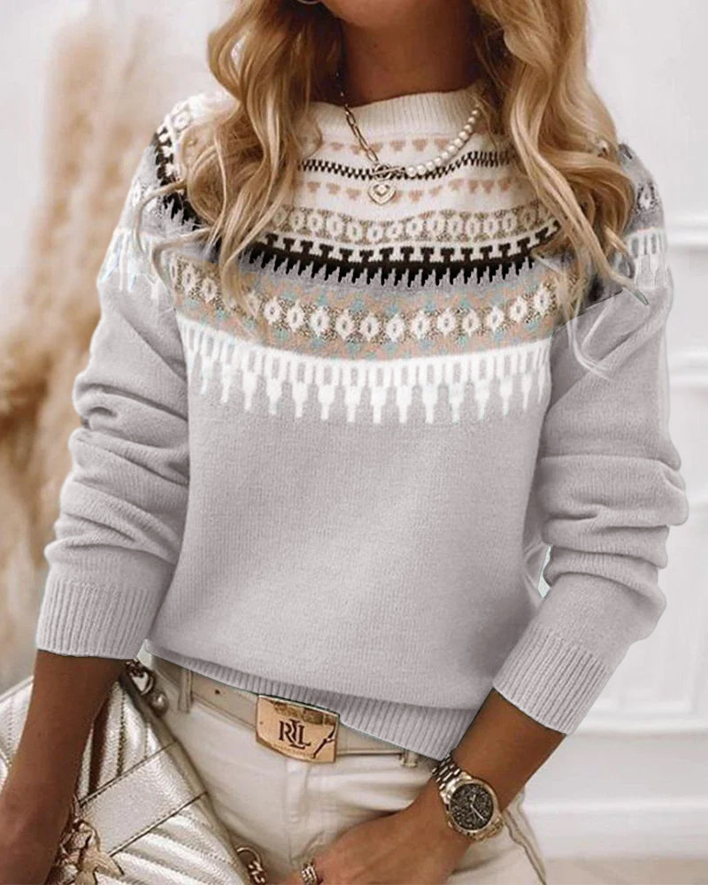 Willow | Womens Fair Isle Relaxed Fit Crew Neck Jumper