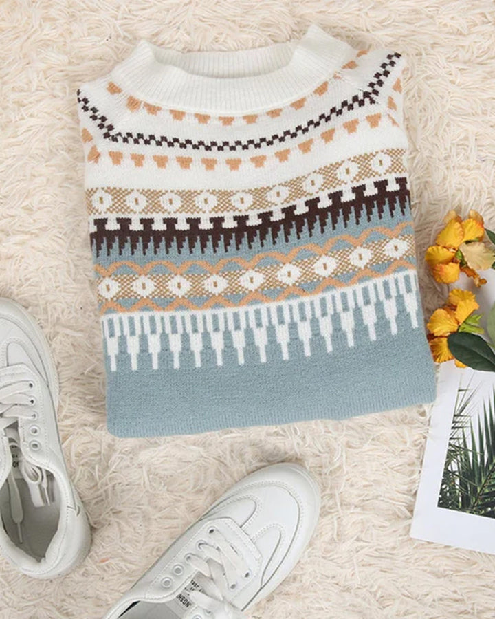 Willow | Womens Fair Isle Relaxed Fit Crew Neck Jumper