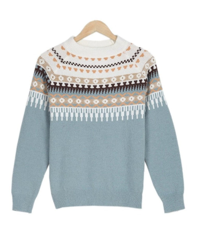 Willow | Womens Fair Isle Relaxed Fit Crew Neck Jumper