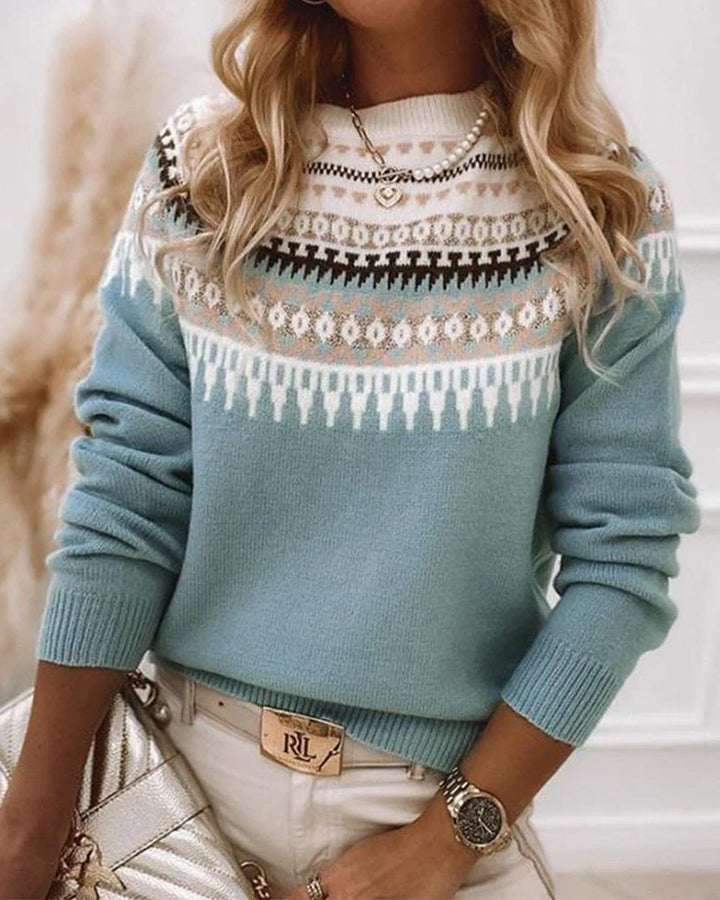 Willow | Womens Fair Isle Relaxed Fit Crew Neck Jumper