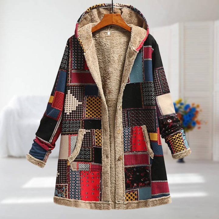 Willow | Womens Floral Fleece Lined Hooded Zip Coat