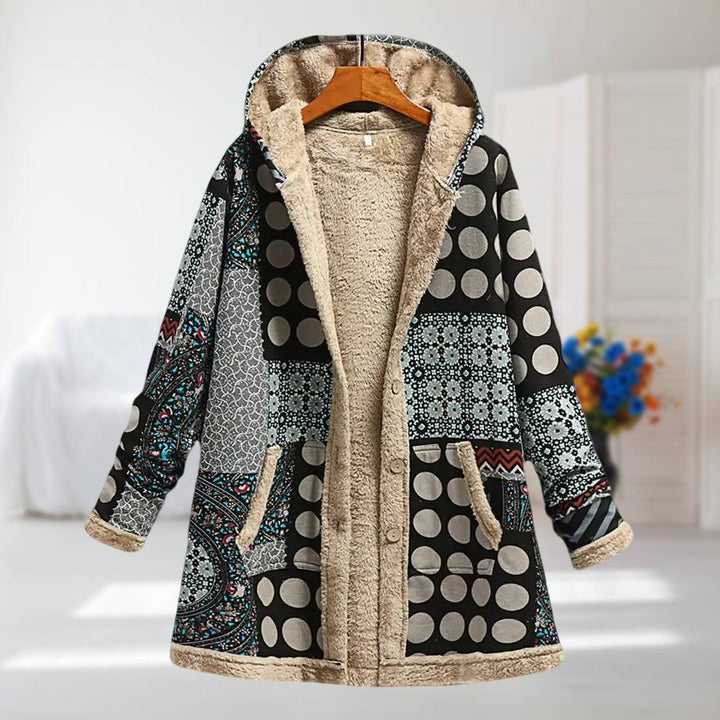 Willow | Womens Floral Fleece Lined Hooded Zip Coat