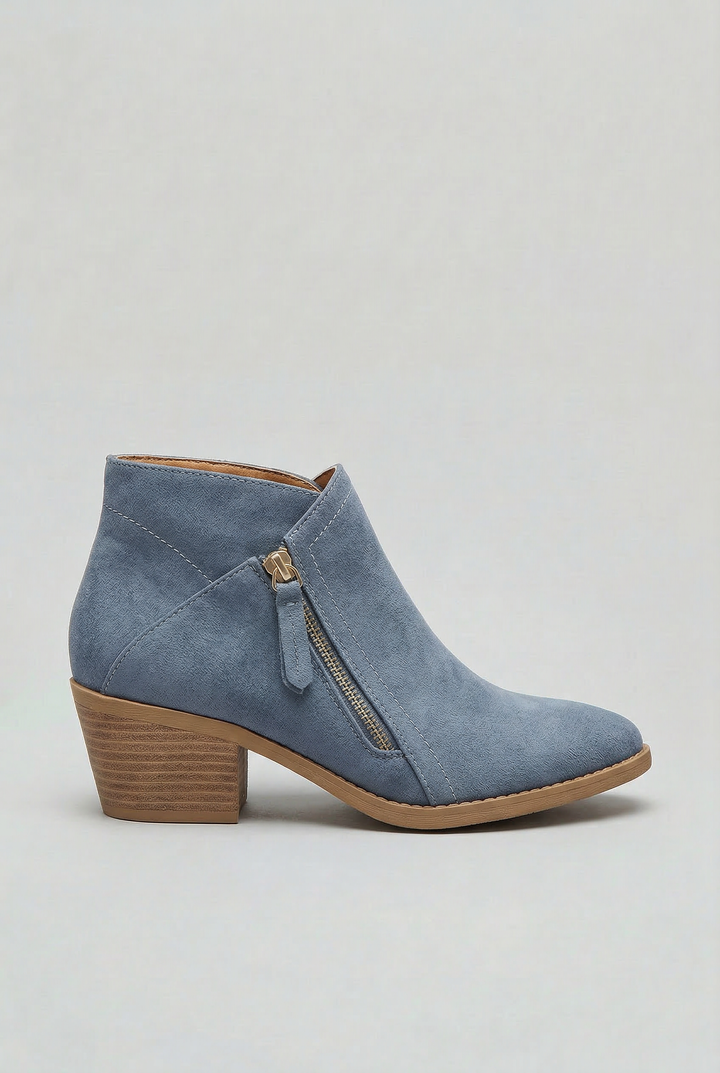 Isla | Suede Ankle Boot Zip