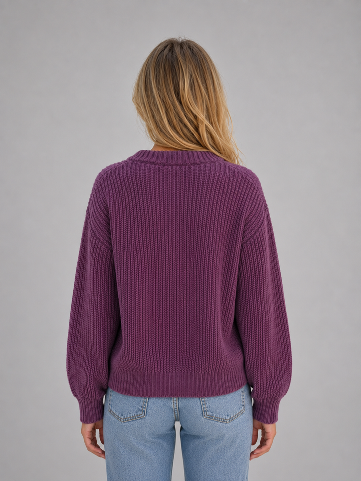 Florence | Relaxed Knitted V-Neck Button Front Cardigan
