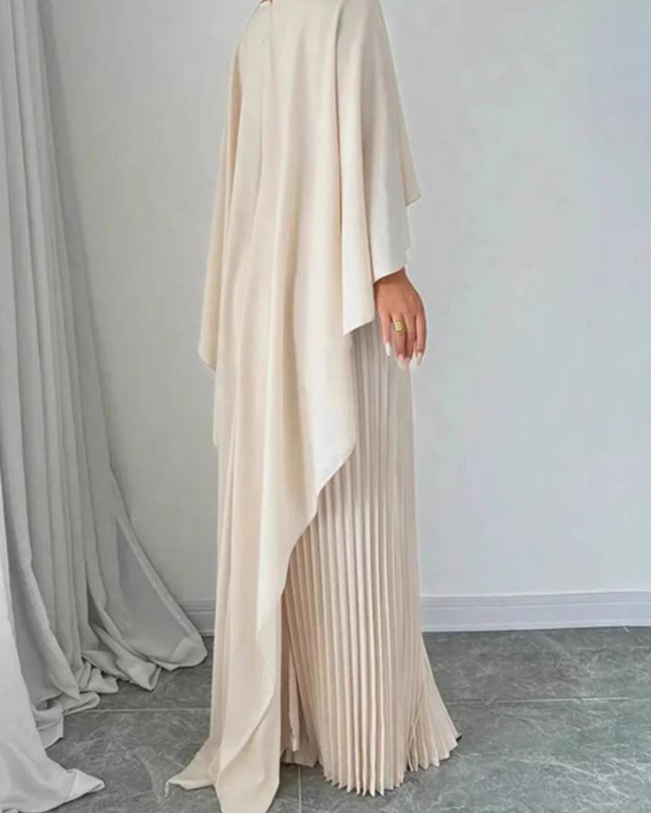 Lottie | Cape Detail Pleated Maxi Dress