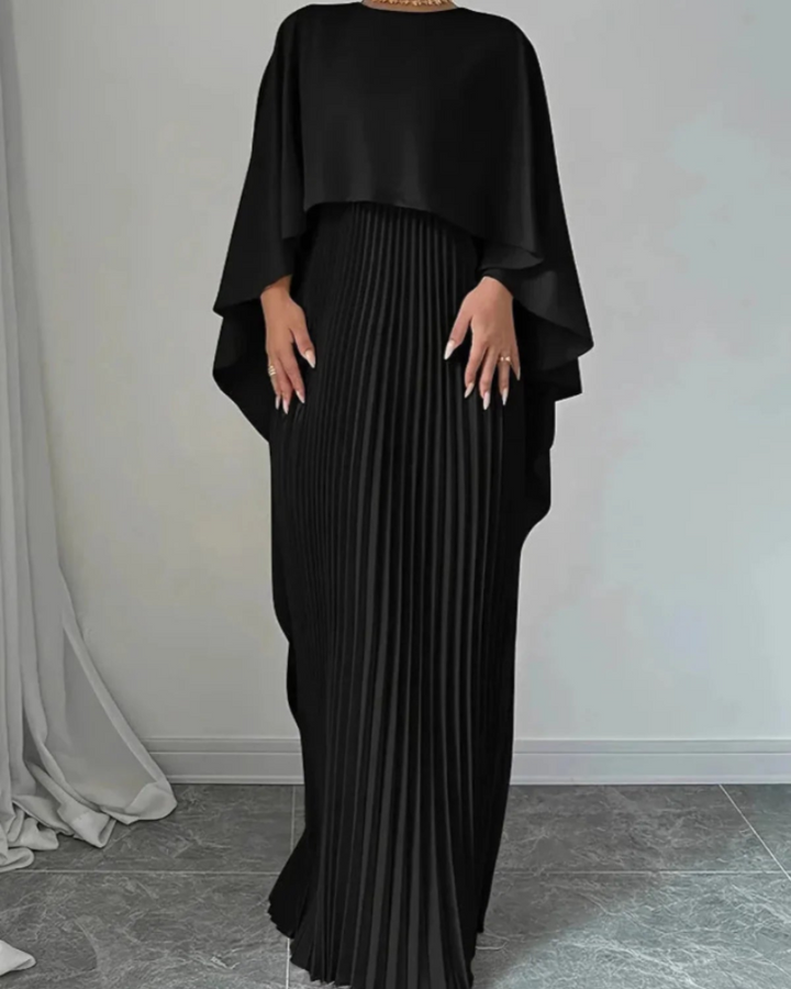 Lottie | Cape Detail Pleated Maxi Dress