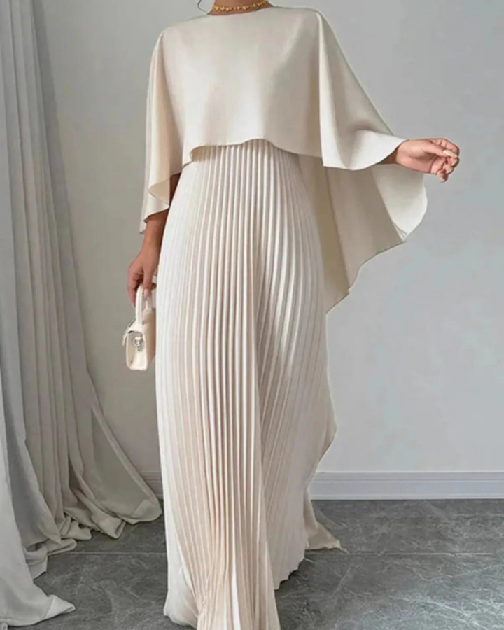 Lottie | Cape Detail Pleated Maxi Dress
