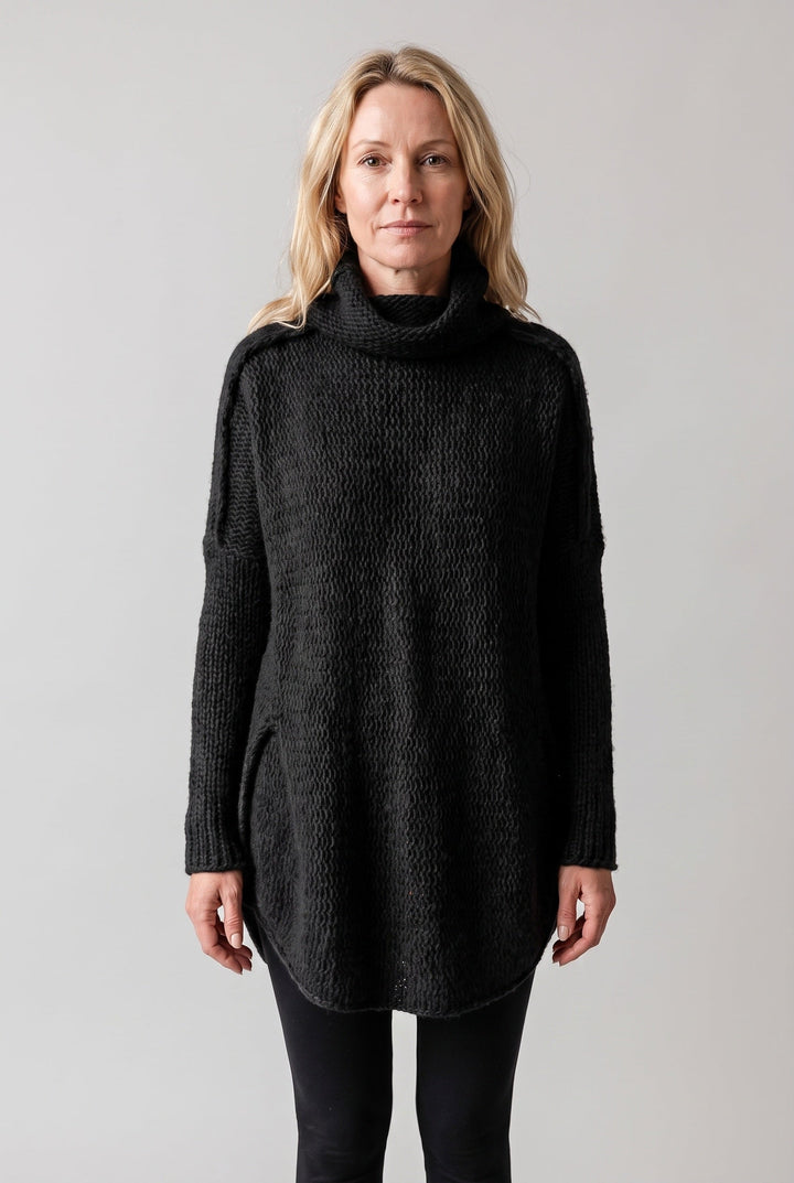 Verity | Chunky Knit Funnel Neck Jumper Dress