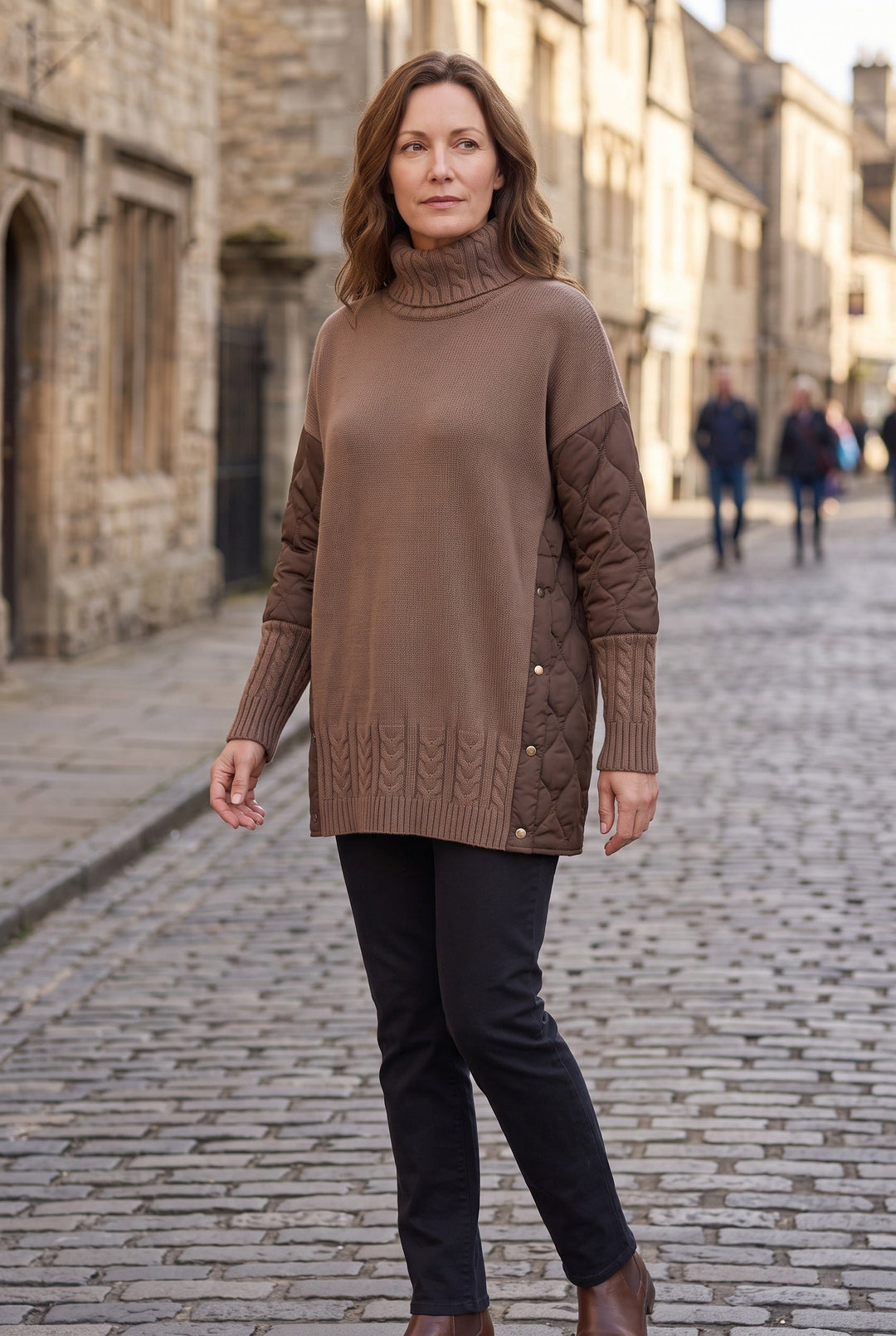 Florence | Roll Neck Quilted Jumper Dress