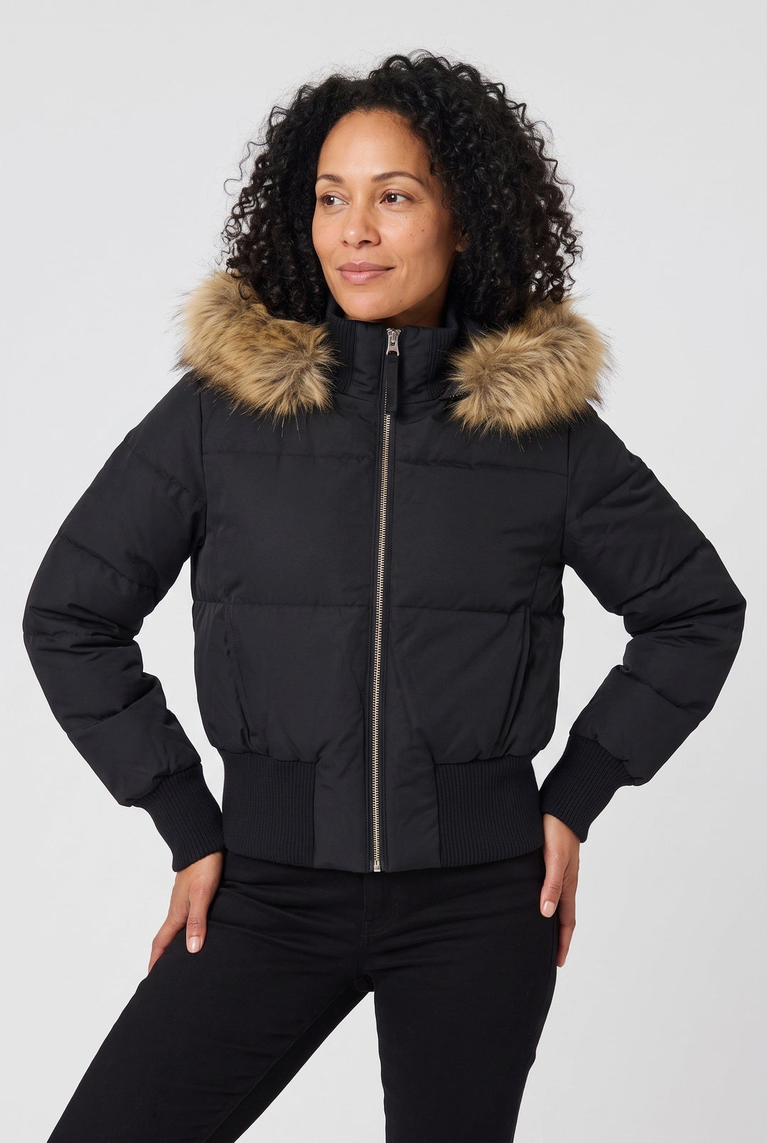 Maisie | Hooded Zip Puffer Bomber Jacket