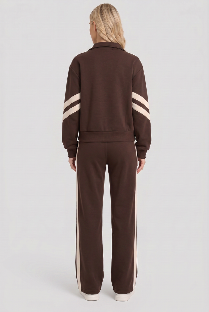 Grace | Women Tracksuit Set with Cropped Jacket and Side Stripes
