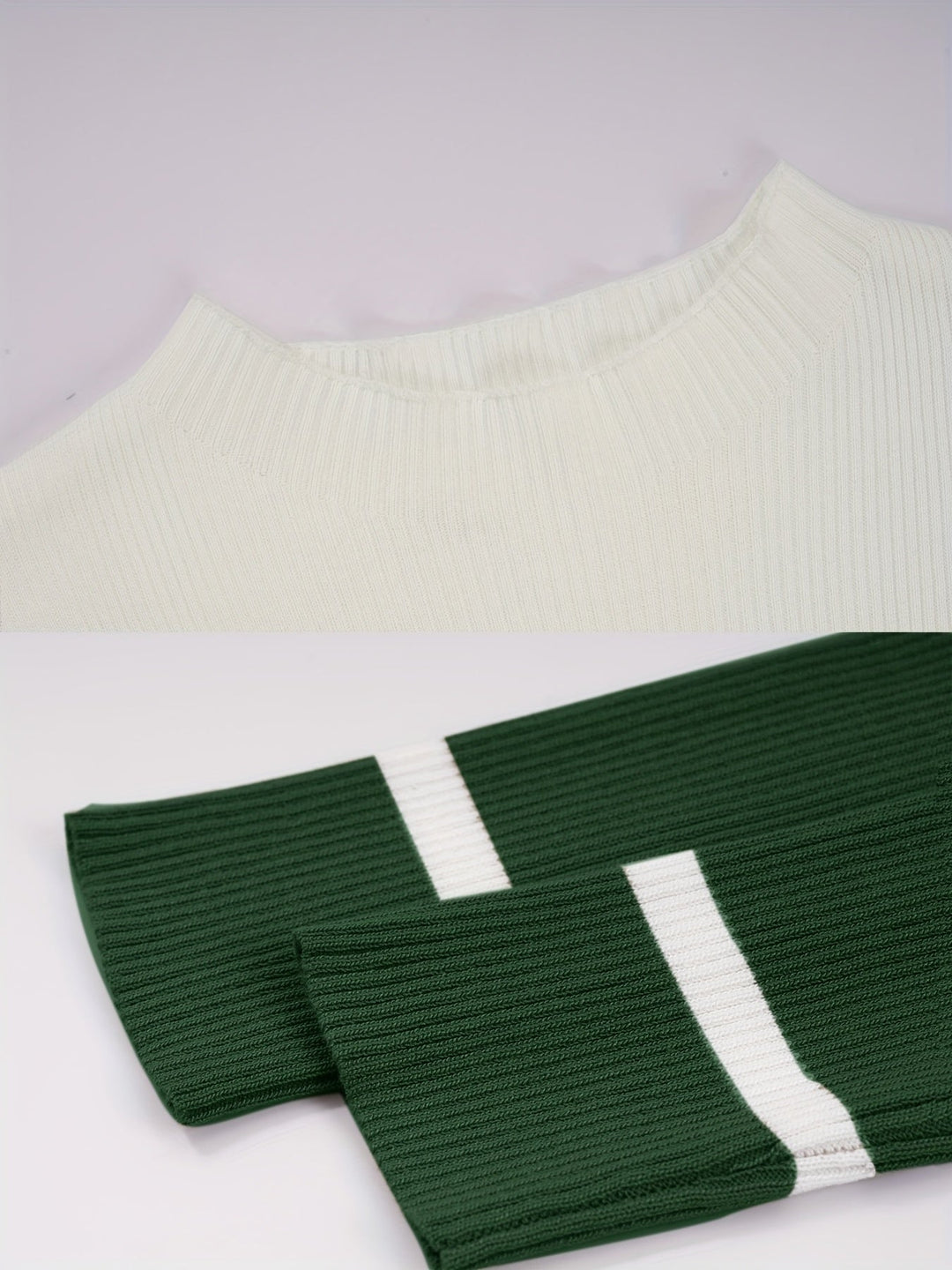 Darcey | Striped Ribbed Knit Midi Dress