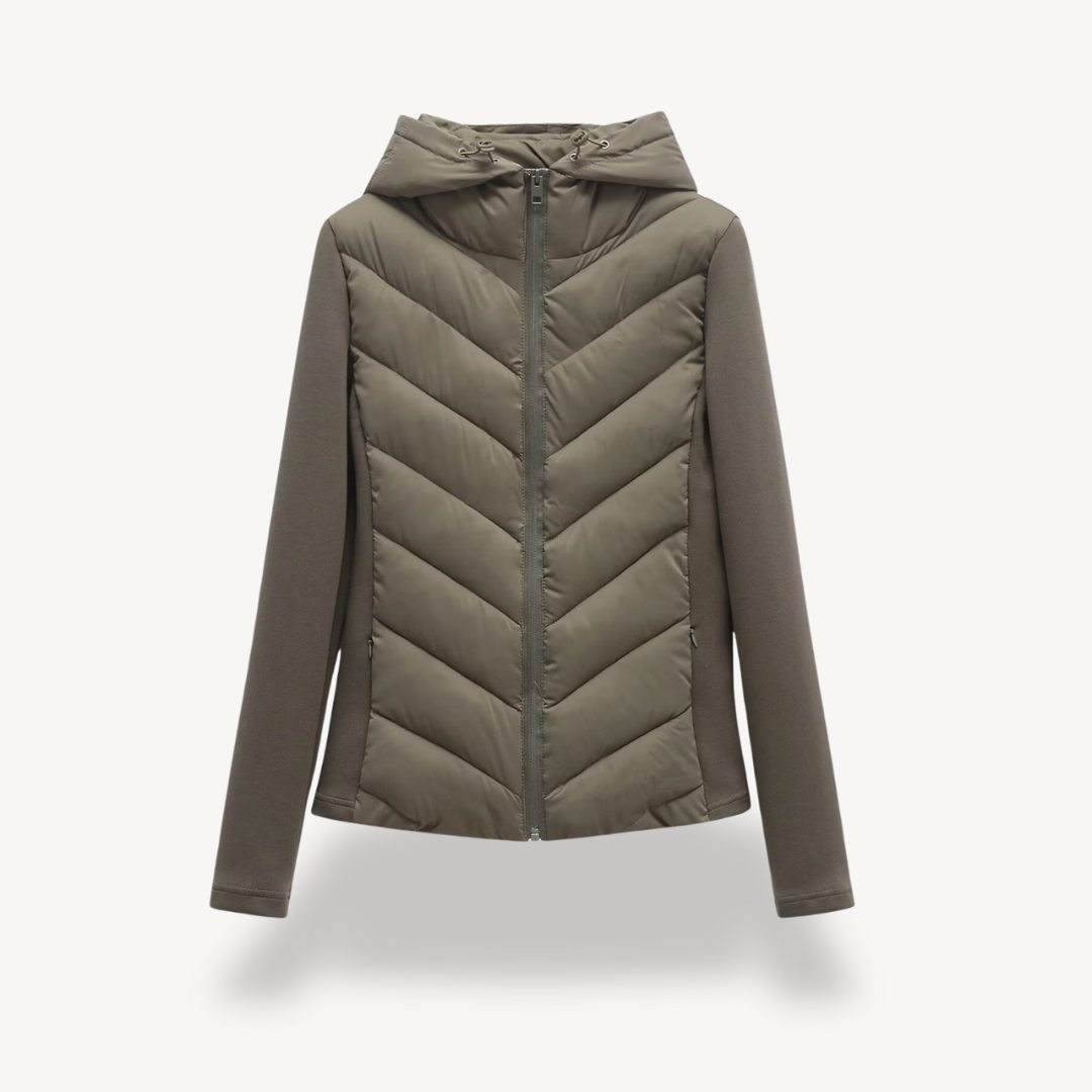 Bronte | Quilted Hooded Zip Long Sleeve Jacket
