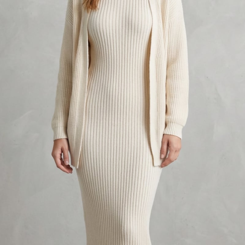 Grace | Ribbed Knit Matching Set Maxi Dress