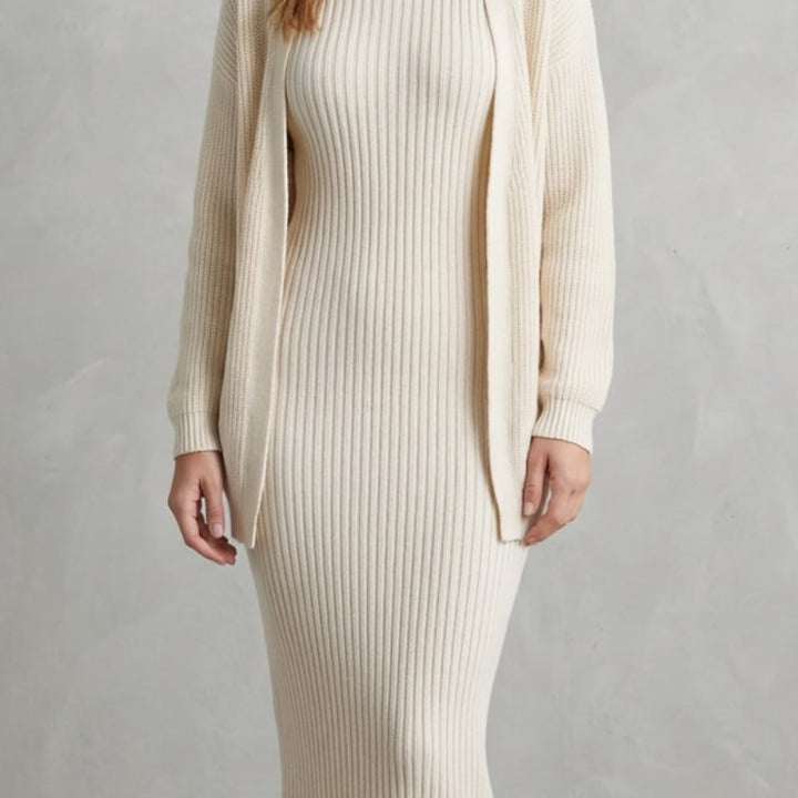 Grace | Ribbed Knit Matching Set Maxi Dress