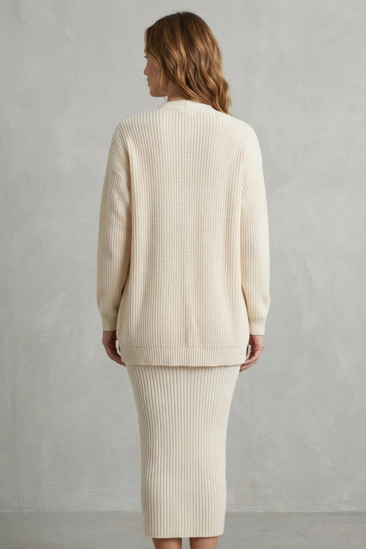 Grace | Ribbed Knit Matching Set Maxi Dress