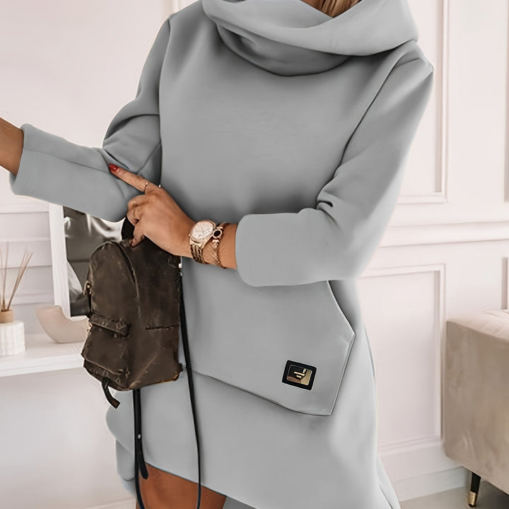 Nell womens cowl neck knit jumper dress