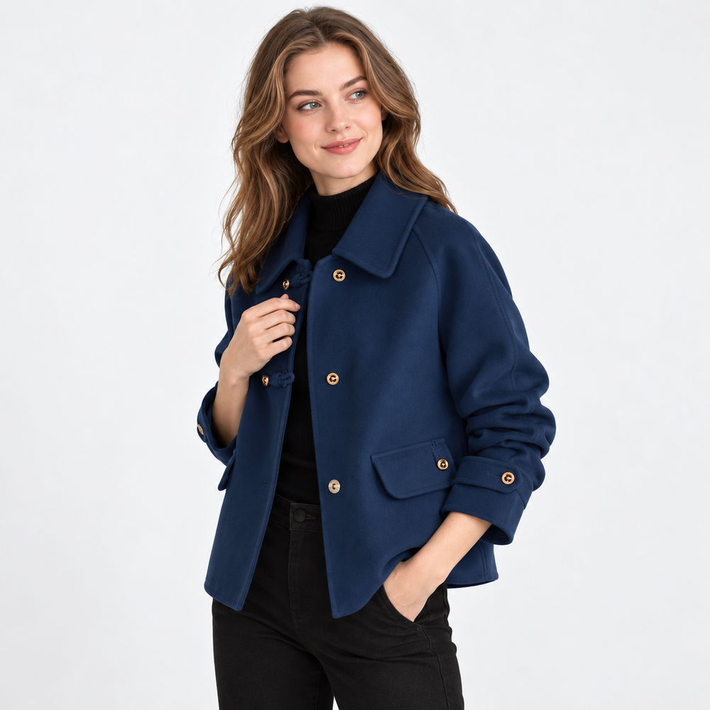 Effie | Long Sleeve Collared Button Coat