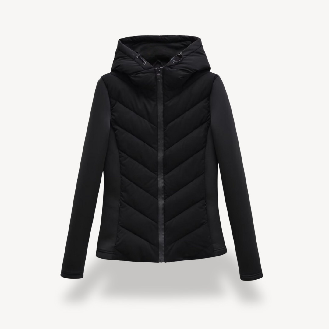 Bronte | Quilted Hooded Zip Long Sleeve Jacket