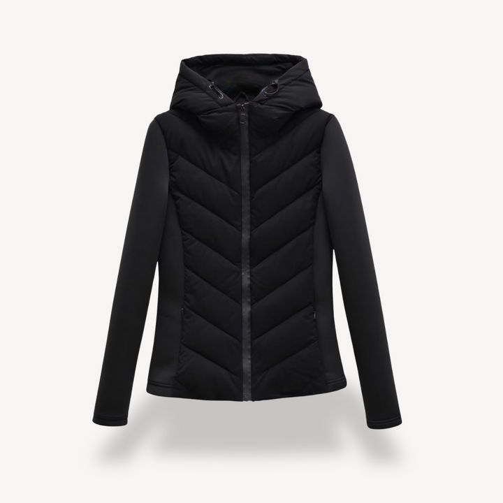 Bronte | Quilted Hooded Zip Long Sleeve Jacket