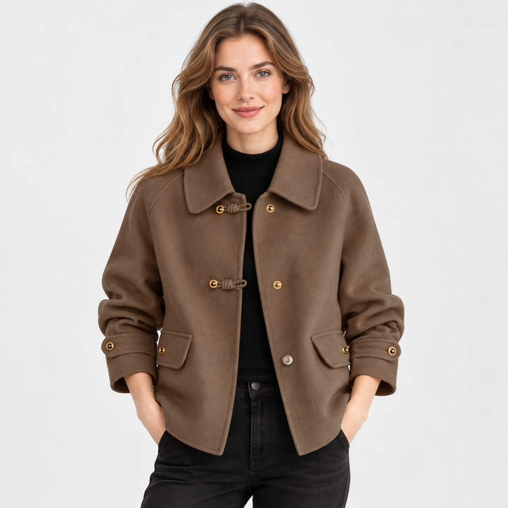 Effie | Long Sleeve Collared Button Coat