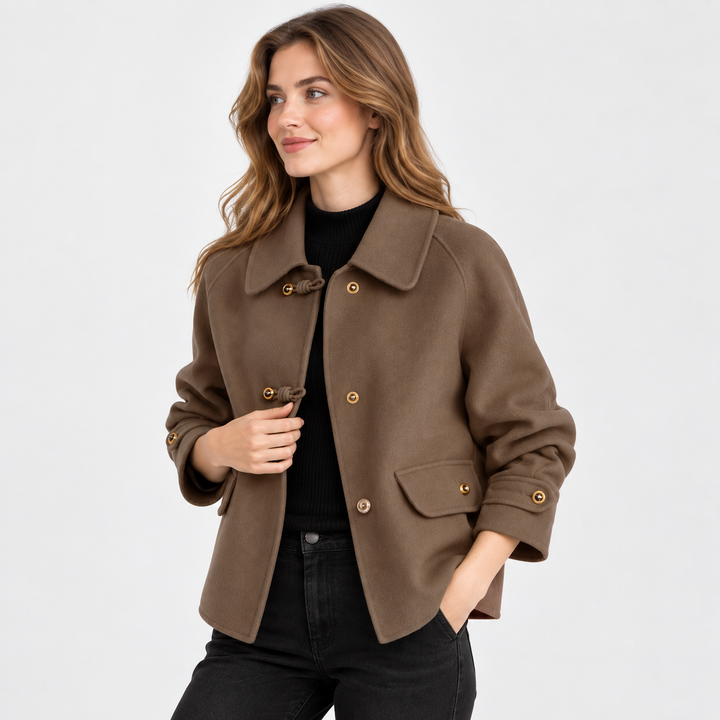 Effie | Long Sleeve Collared Button Coat