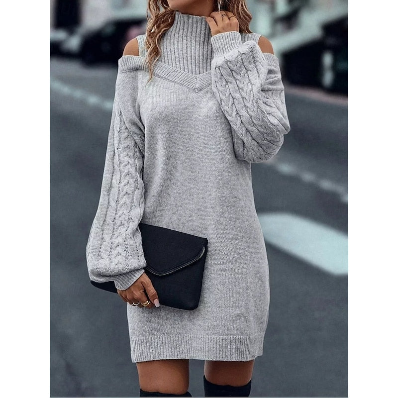 Sophia | Knitted Sweater Dress Off Shoulder