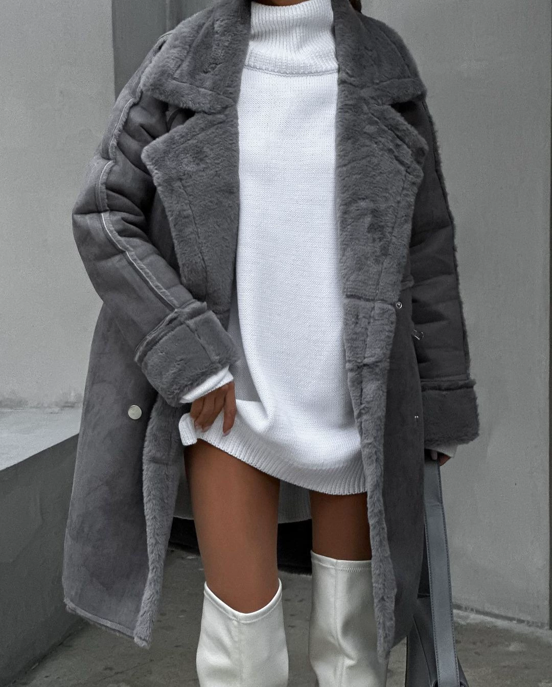 Matilda | Oversized Suede Button Collared Coat