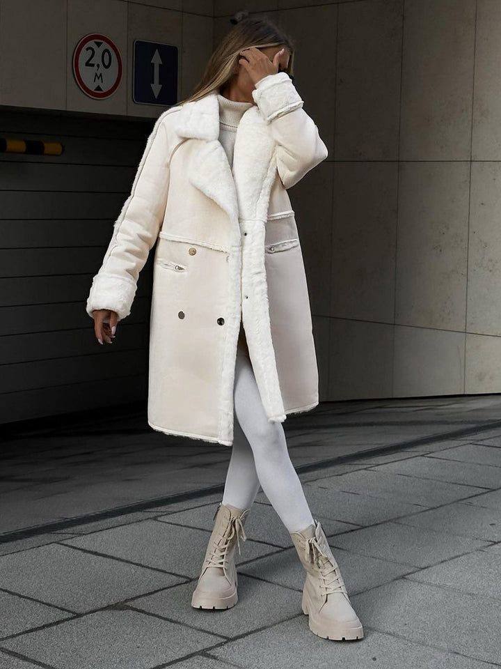 Matilda | Oversized Suede Button Collared Coat